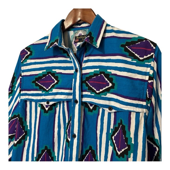 Vintage Ruddock Bros Western Roper Rodeo Button Down Colourful Long Sleeve Small - Picture 3 of 16
